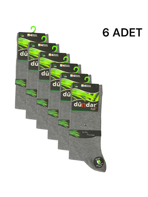 Dündar Gri Bambu 4 Mevsim 6'lı Erkek Soket Çorap - S000305356-17308