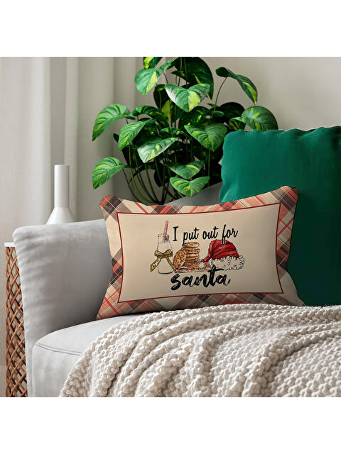 Evmila Yılbaşı Temalı Dikdörtgen 35x55 Çift Taraflı Kadife Kırlent Kılıfı - S000292025-23173