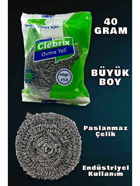 Technow Celebrix Paslanmaz Çelik Büyük Endüstriyel Boy Bulaşık Ovma Teli 40 gr