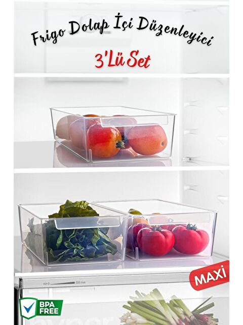 Nandy Home Frigo Maxi Buzdolabı & Dolap Içi Düzenleyici Organizer 3 Adet - S000108025-26865