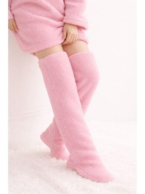 Mulberry Wellsoft Pelüş Diz Üstü Ev Çorabı Uzun Çorap