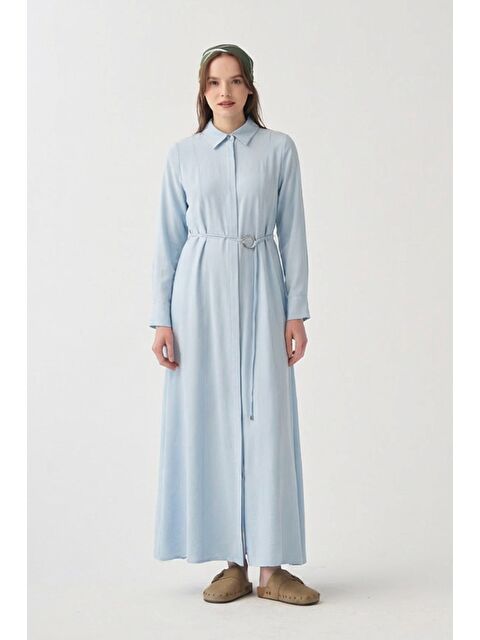 ALLDAY Mavi-Kemer Detaylı Elbise