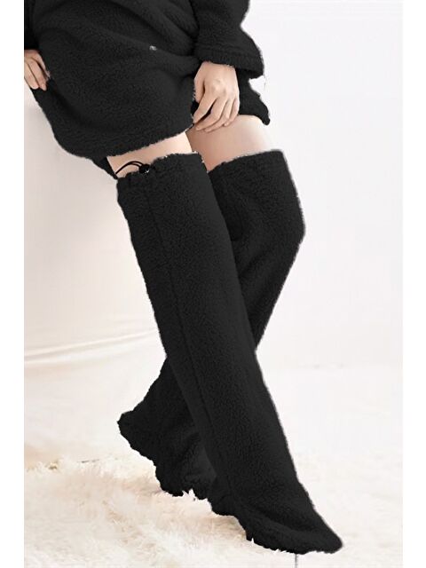 Mulberry Wellsoft Pelüş Diz Üstü Ev Çorabı Uzun Çorap