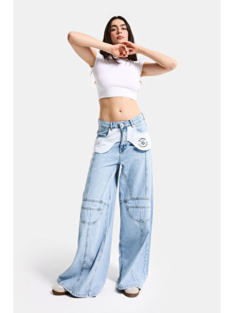 It's Basic Kadın Ice Palazzo Fit Özel Tasarım Denim Jean