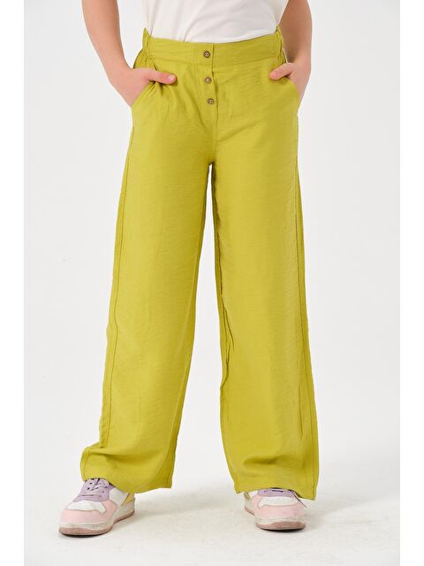 JAZZİEE Genç Kız Çocuk Düğme Detaylı Bol Paça Pantolon - S000315749-19972