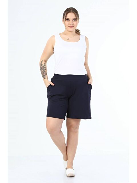 Mylinemoda Beli Lastikli Cepli Penye Şort - S000241862-21164