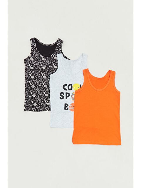 Fullamoda Baykuş Baskılı 3 Lü Kız Çocuk Atlet - S000122298-20600