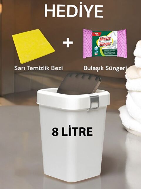 Technow Motek COB-410B 8 Litre Çöp Kutusu Kovası + Temizlik Seti - S000464092-20063
