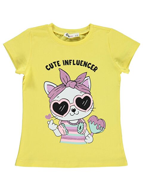 Civil Girls Kız Çocuk Tişört 2-5 Yaş Sarı