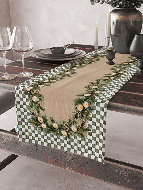 Evmila Kadife Dokulu Yılbaşı Temalı Runner 40x140 cm - S000464098-18194