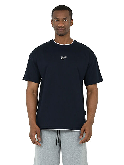 THERMOFORM North Ice Print Wide T-shirt LACİVERT - S000532190-21164