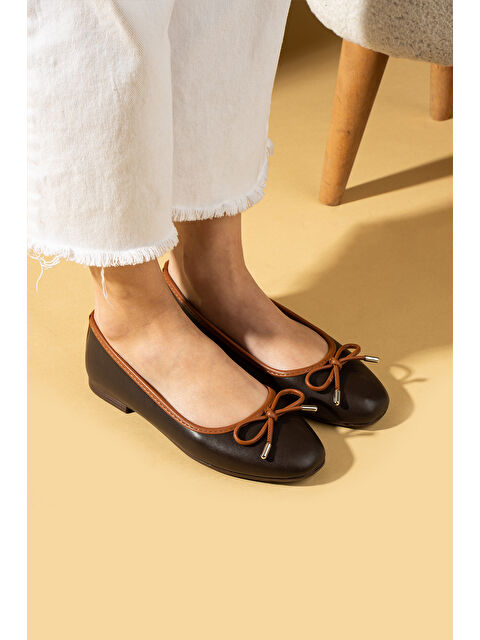 Pembe Potin Fiyonk Detaylı Rahat Taban Kadın Babet 57-34-25Çt - S000367510-19413