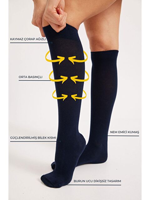 Katia And Bony Basınçlı Dizaltı Varis Çorabı Lacivert - S000232170-21164