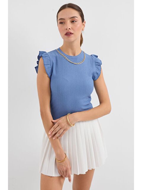 Bigdart 0430 Örme Bluz - İndigo - S000102363-23093