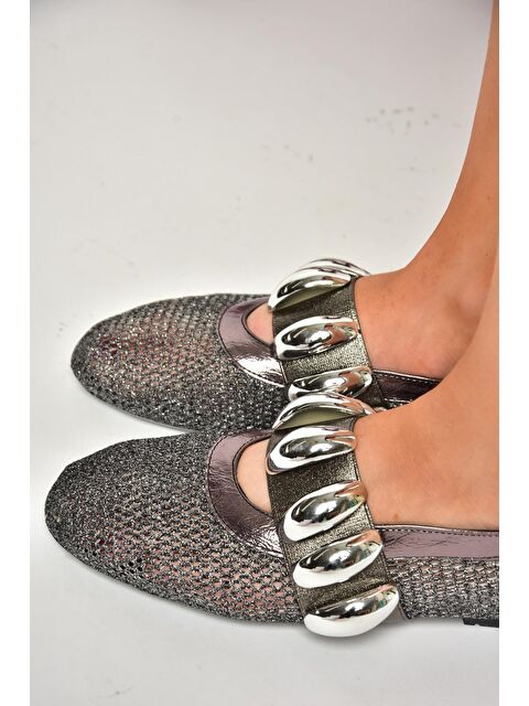 Fox Shoes S4766680 Platin Kadın Babet - S000285993-37188