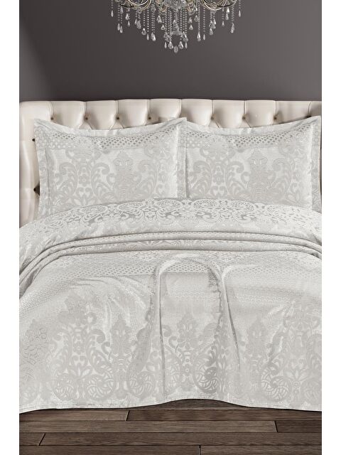 Çeyiz Diyarı Royal Şönil Çift Kişilik Yatak Örtüsü 240x260 cm Krem - S000497168-19966