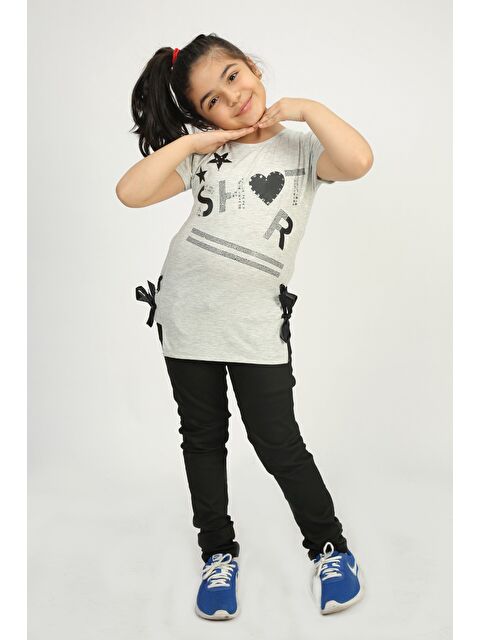 Toontoykids Kız Çocuk Yandan Biyeli Tişört - S000255410-74