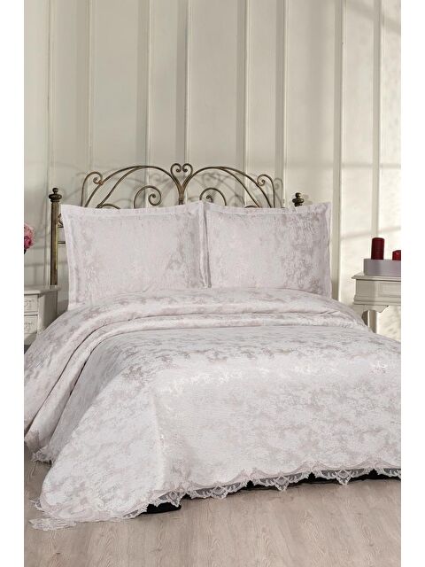 Çeyiz Diyarı Fransız Dantelli Edge Çift Kişilik Yatak Örtüsü 230x250 cm - S000497198-23173