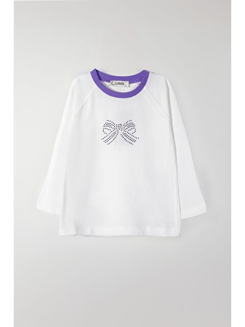 Luess Kız Çocuk Kurdela Detaylı Bisiklet Yaka Sweatshırt - S000233092-20063