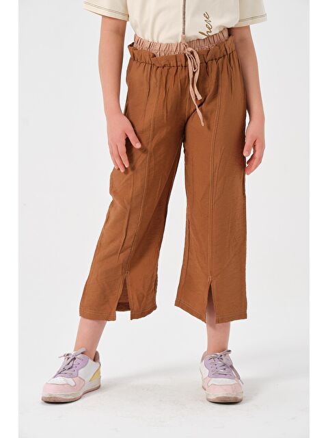 JAZZİEE Genç Kız Çocuk Kemer Garnili Kapri Boy Pantolon - S000315772-19413