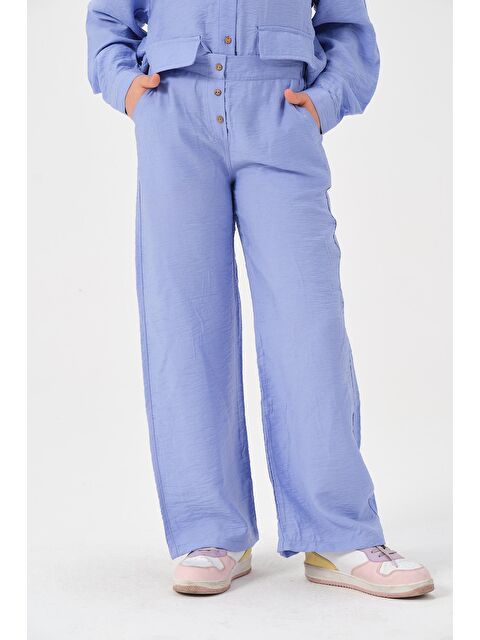 JAZZİEE Genç Kız Çocuk Düğme Detaylı Bol Paça Pantolon - S000315754-21983