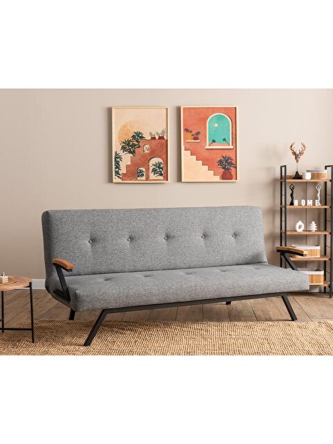 Pafu Zven Üçlü Yataklı Koltuk - Keten Açık Gri