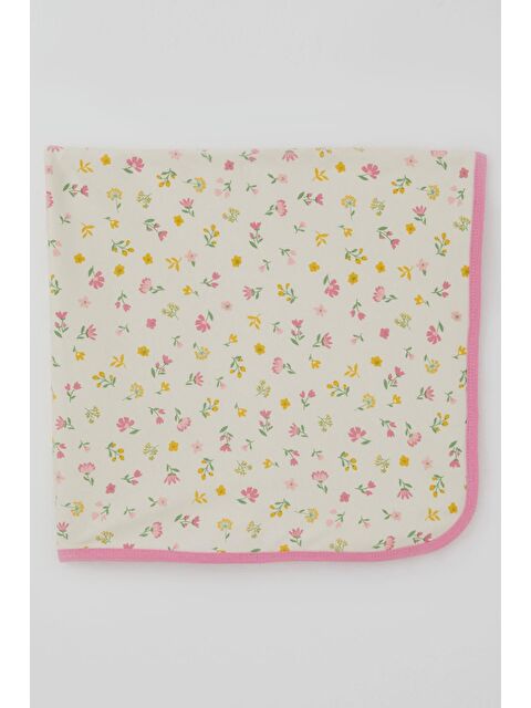 Breeze Yenidoğan Bebek Battaniyesi Renkli Çiçek Bahçesi Krem (78 X 88 Cm)