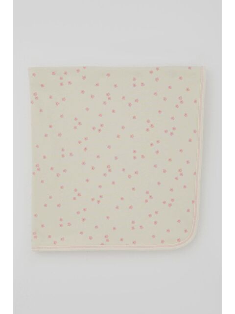 Breeze Yenidoğan Bebek Battaniyesi Çiçek Desenli Krem (78 X 88 Cm)