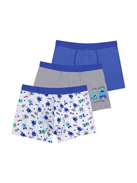 Koza İç Giyim Erkek Çocuk 3'lü Robot Desenli Boxer - S000295211-37370