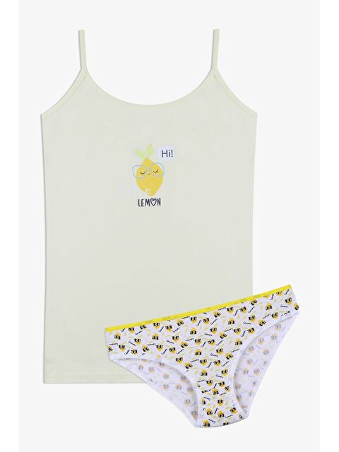 Koza İç Giyim Kız Çocuk Sevimli Fare Desenli Pamuklu Atlet Külot Takım - S000295221-37415