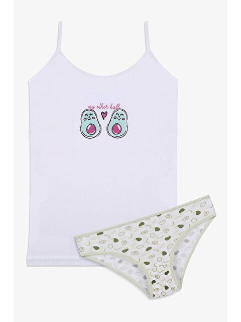 Koza İç Giyim Kız Çocuk Sevimli Fare Desenli Pamuklu Atlet Külot Takım - S000295221-37467