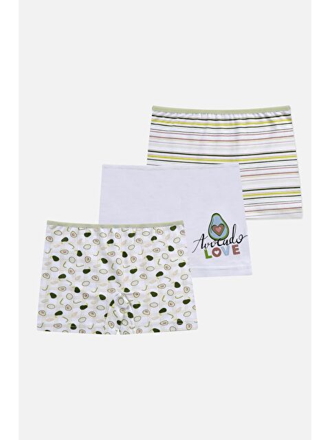 Koza İç Giyim Kız Çocuk 3'lü Avokado Desenli Boxer - S000295170-37415
