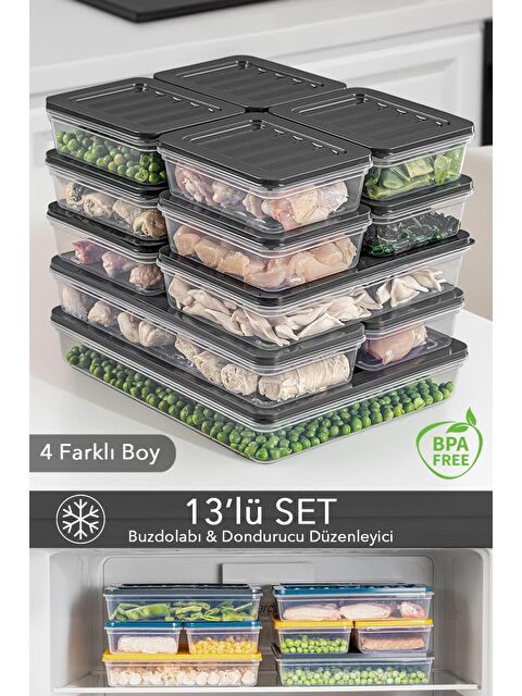 Meleni Home 13'lü Buzdolabı Düzenleyici Difriz- 1x2400 ml-2x1170-2x1200 ml-8x600 ml - S000208712-29666