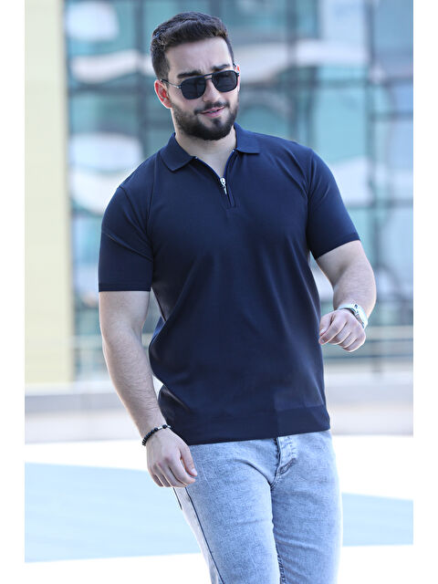 Mishar İtalia Polo Yaka Yarım Fermuarlı Elastanlı Erkek Tişört - S000302519-21164