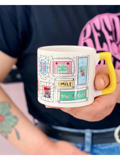 Bikutumutluluk Motivasyon Pullu Mottolu Hediye Kupa Fincan - S000236844-23173