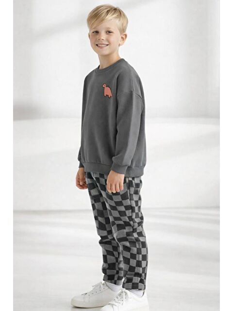 Monila Erkek Çocuk Baskılı 3 İplik Kumaş Jogger Pantolonlu Altüst Takım - S000514792-20600