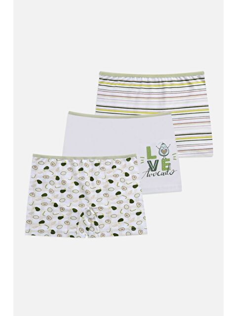 Koza İç Giyim Kız Çocuk 3'lü Avokado Desenli Boxer - S000295170-37467