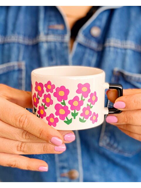 Bikutumutluluk Pembe Papatyalar Hediye Kupa Bardak - S000236848-23173