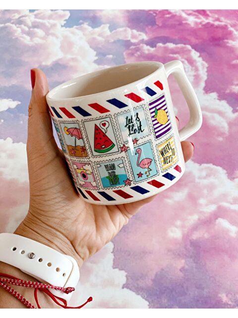 Bikutumutluluk Gezgine Seyahat Pullu Kupa Fincan - S000236852-23173