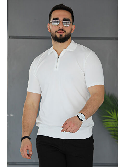 Mishar İtalia Polo Yaka Yarım Fermuarlı Elastanlı Erkek Tişört - S000302519-19966