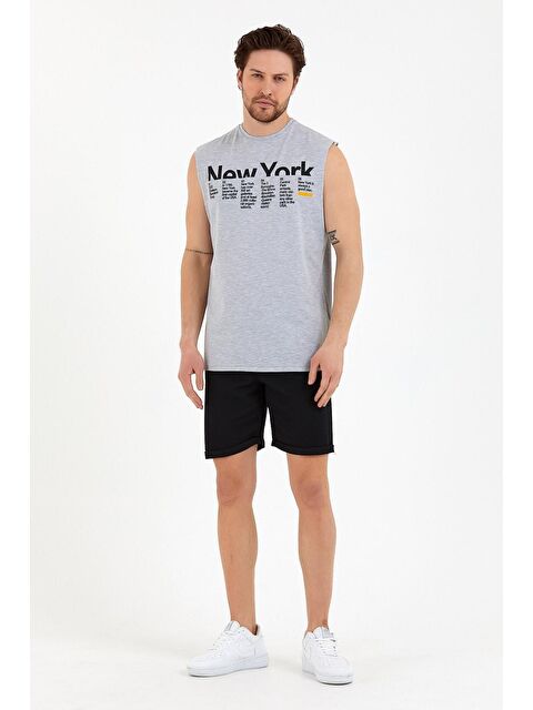 Süperlife Erkek Bisiklet Yaka Regular Fit New York Kolsuz Tişört SPR22TS125 - S000013121-17308