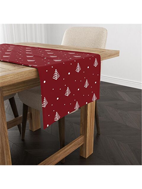 Evmila Yılbaşı Çam Ağaçlı 40x140 Cm Kadife Runner - S000282787-23173