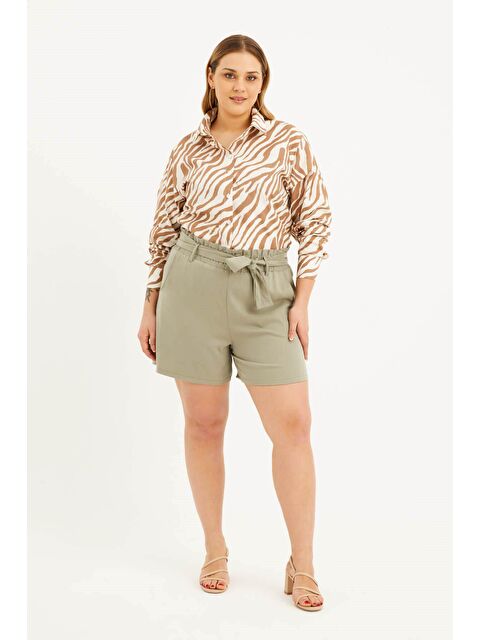 Mylinemoda Beli Lastikli Ve Kuşaklı Şort - S000241869-1180