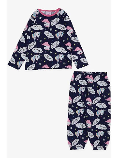 Breeze Kız Bebek Pijama Takımı Desenli Lacivert (9 Ay-1 Yaş) - S000370660-21164