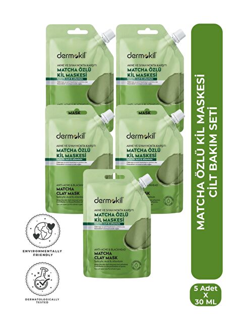 Dermokil Matcha Özlü Kil Maskesi Cilt Bakım Seti 30 ml x 5 Adet - S000508477-18194