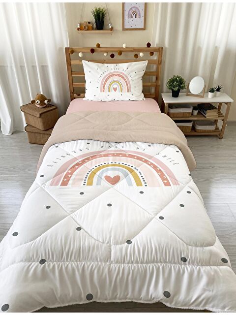 Evmila Desenli Tek Kişilik 160x220 Cm Wellsoft Çift Taraflı Silikon Yorgan Ve Uyku Seti - S000128630-20063