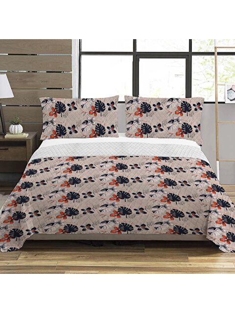 Evmila Çiçek Desen Çift Kişilik Baskılı Pike (200x220 Cm) Renkli - S000124171-23173