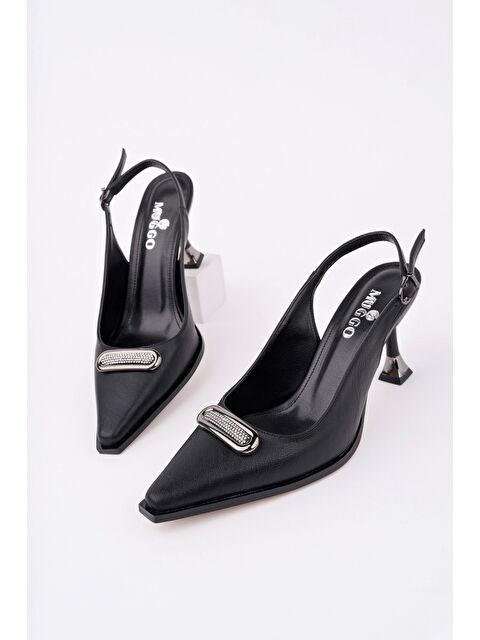 Muggo HEELS Arkası Açık Toka Detaylı Günlük Klasik Topuklu Kadın Stiletto Ayakkabı - S000367529-19351