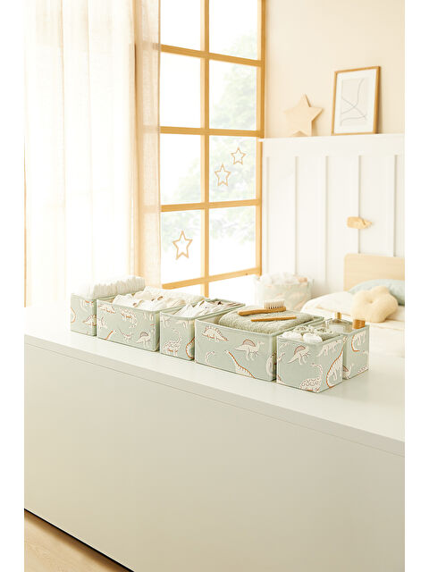Ocean Home Textile 6'lı Çocuk Odası Dinozor Çekmece İçi Düzenleyici Kutu - S000282815-17259