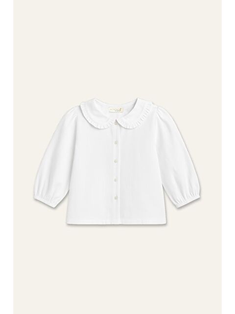 MİNİNİO Kız Çocuk Bebe Yaka Gömlek - Beyaz - S000444320-20063